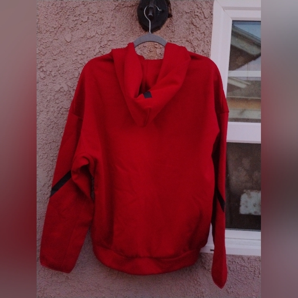 Adidas Red Zip-Up Hoodie For Men, New W TAGS - Picture 5 of 6